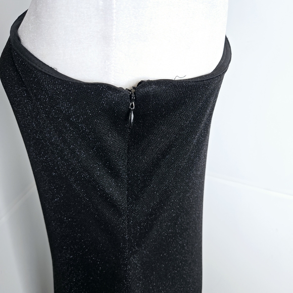 🎄 Arianna by Rachel Kaye EUC One Shoulder shimmery Dress 12 Black slant hem - Picture 7 of 16